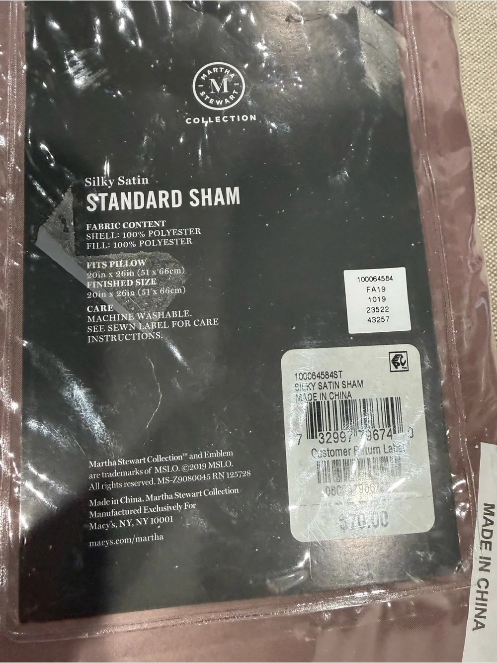 Martha Stewart Pillow Sham in Dusty Rose Mauve